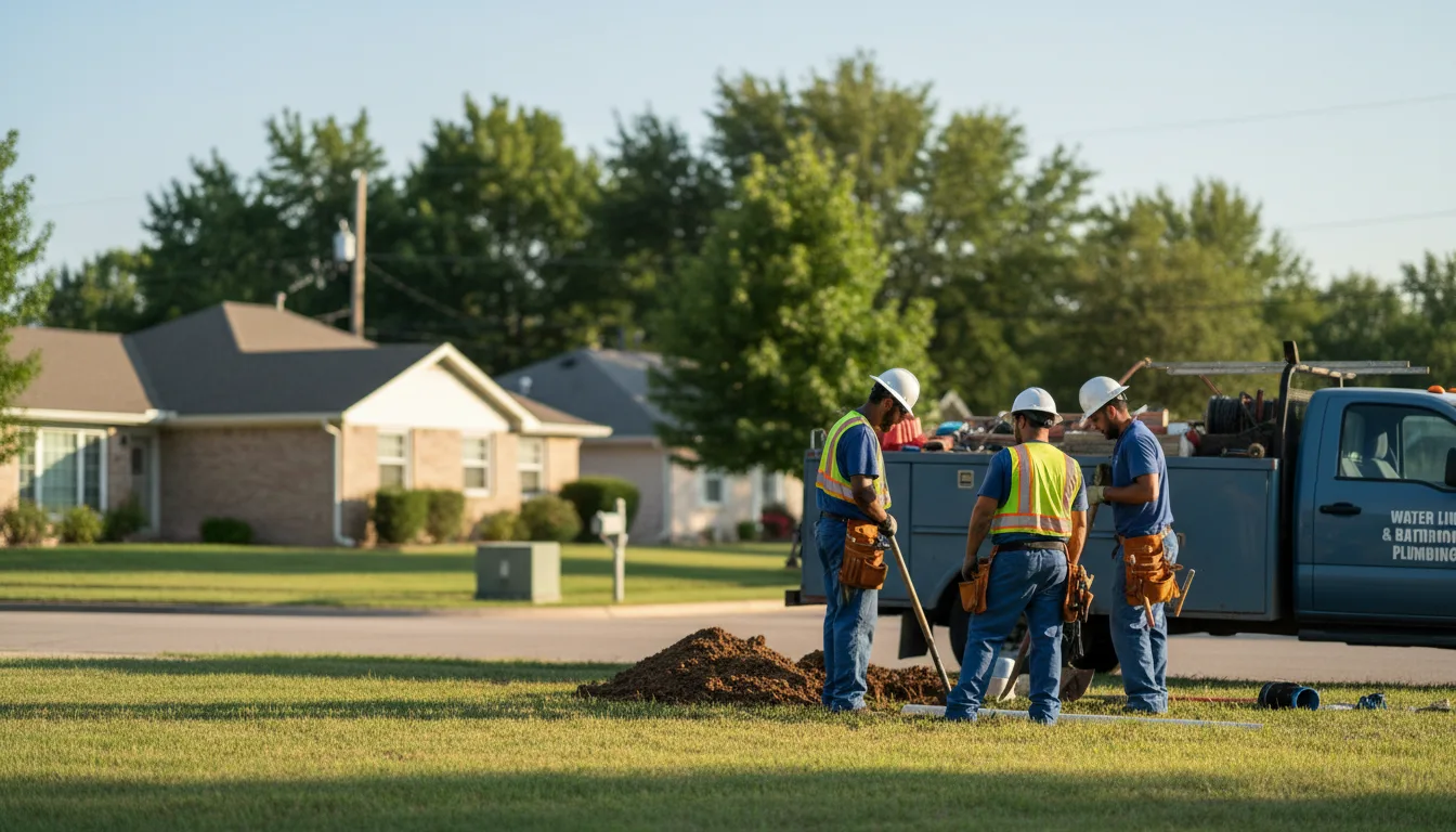Residential water line and bathroom plumbing service in Vining, IA
